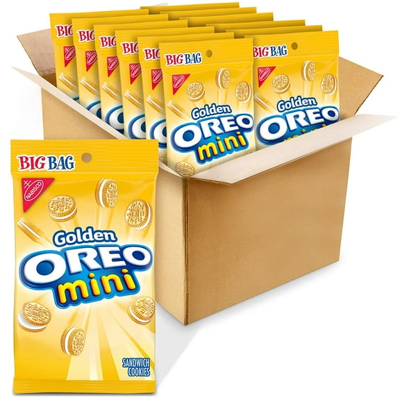 OREO Mini Golden Sandwich Cookies, Vanilla Flavor, 12 Big Bags