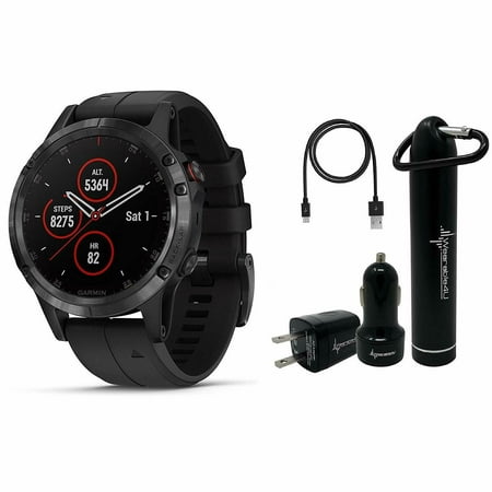 Garmin Fenix 5 Plus Premium Multisport GPS Watch with Maps Music and Contactless Payments and Wearable4U Ultimate Power Pack