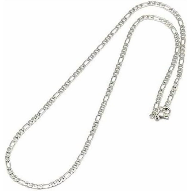 10 collares de cadena Figaro de 17,91 pulgadas de acero inoxidable 304, eslabones de 5 mm de ancho y longitud ajustable, color acero inoxidable para hombres y mujeres.
