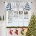 thumbnail image 4 of Rod Pocket Window Valances Winter Christmas Blue Tree Short Kitchen Curtains Snowy Season Snowflakes Window Treatment Drapes for Bedroom Bathroom Living Room 54x18In,1 Panel, 4 of 7