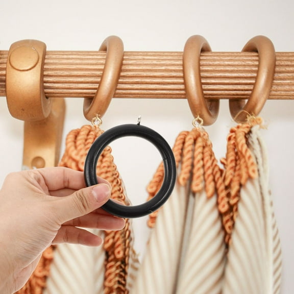 WHAMVOX 6pcs Wooden Curtain Rod Rings for Hanging Wood Circles Replacement Roman Curtain Hardware