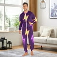 thumbnail image 5 of Electric Purple Adult onesie Pajamas, Crystal Velvet Ultra Soft Warm Jumpsuit for Men and Women, 5 of 7