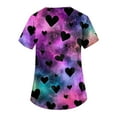 thumbnail image 5 of Garbnen Valentines Day Scrub Tops Women Heart Print V Neck Short Sleeve Nursing Scrubs Spring Winter Womens Tops Work Fall S-5XL with Pocket, 5 of 5