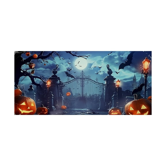 Halloween Garage Door Cover 16x7 FT - Spooky Outdoor Scary Decor Banner for Home, Yard, Party Wall, Window Indoor Holiday Decoration