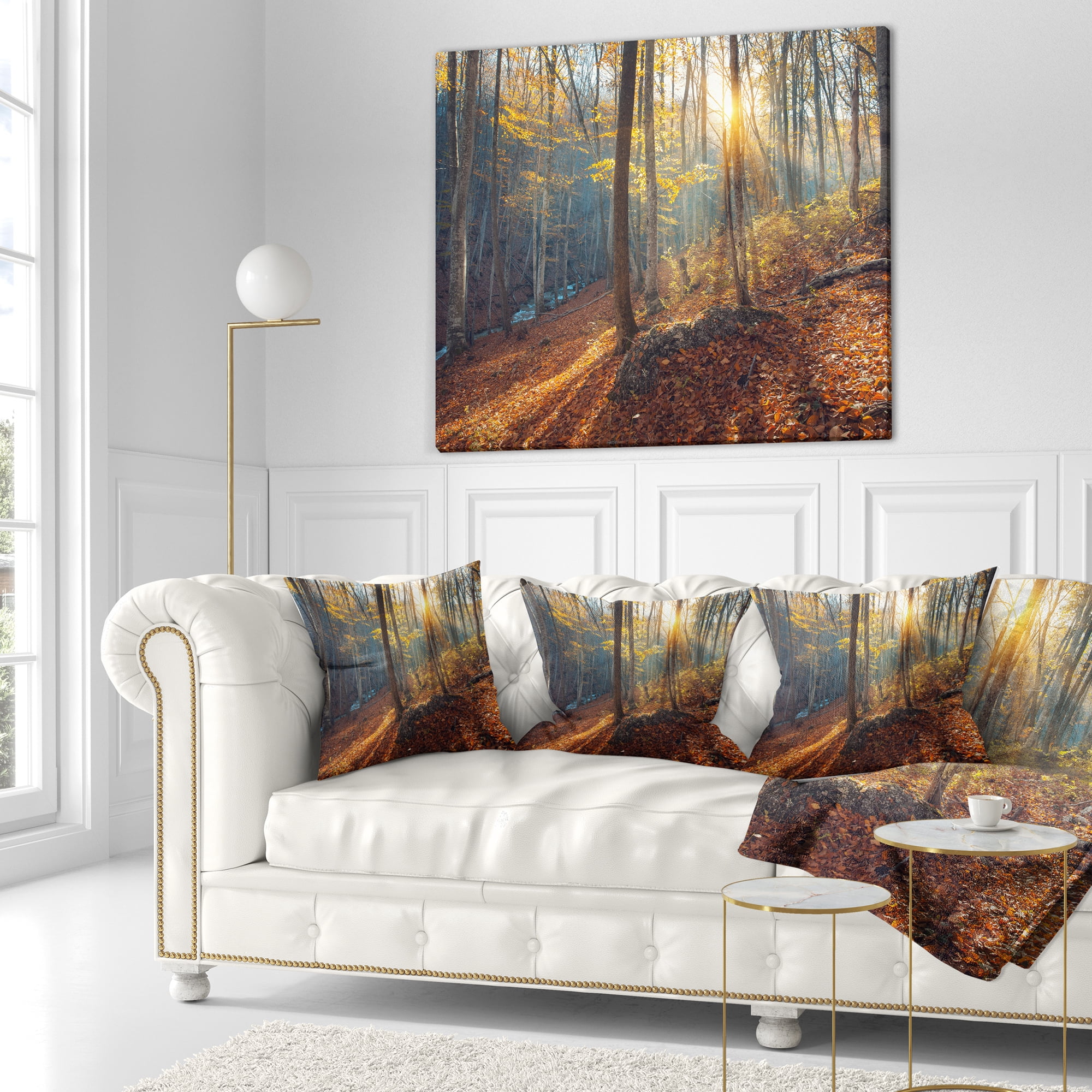 Designart Crimean Mountains at Sunset - Landscape Photography Throw Pillow - 16x16