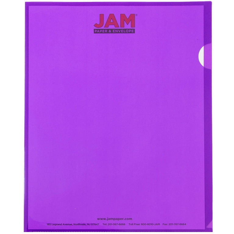 JAM Plastic Sleeves, Letter Size, 9 x 11 1/2, Purple Project Pockets, 120  Bulk Page Protectors/Pack