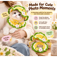 thumbnail image 4 of Cute Handmade Crochet Cat Hat & Collar Set, 6 Styles Fruit Animal Knit Outfit with Adjustable Ties, Pet Costumes, Cat Accessories for Kitten Photo Shoot & Party Dress-up-B, 4 of 7