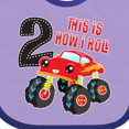thumbnail image 4 of Inktastic Monster Truck How I Roll 2nd Birthday Boys Baby Bib, 4 of 4