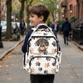 thumbnail image 5 of FKELYI Dachshund Dog Paw Print 17 Inch Schoolbag for Kids Backpack Lightweight Primary School Bookbag with Multi-Pockets for Boys Girls Rucksack Daypack, 5 of 7