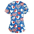 thumbnail image 4 of Women's 4th of July Scrubs Top Short Sleeve Nursing Uniform V Neck Soft Stretchy Holiday Patriotic T Shirts, 4 of 5