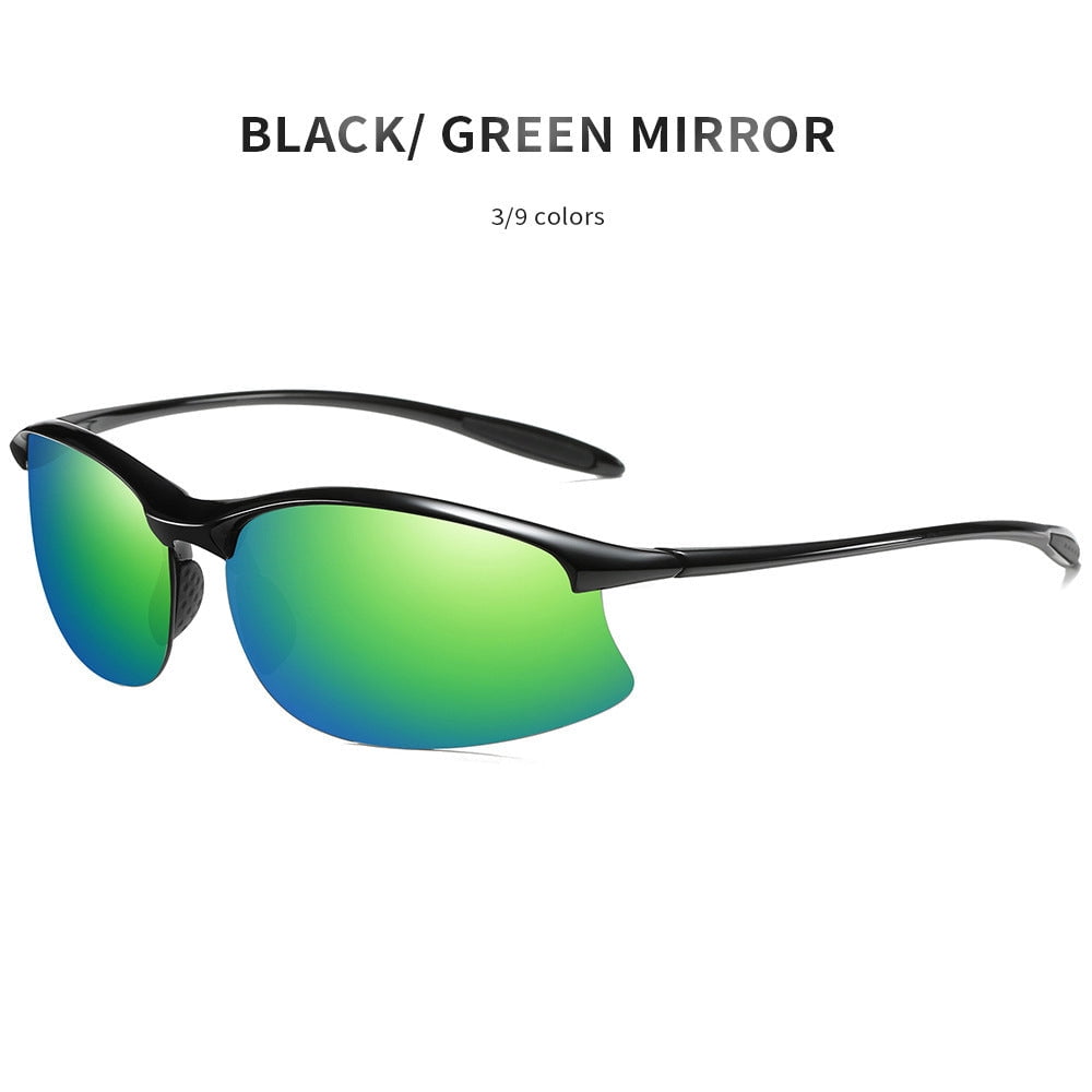 Mens TR90 Polarized Sports Sunglasses, Half Frame Outdoor Eyewear for Men, Durable and Lightweight Design
