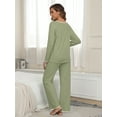 thumbnail image 3 of MINTREUS Pajamas Women's Long Sleeve Pj Set Soft 2 Piece Loungewear Sleepwear with Pockets, 3 of 5