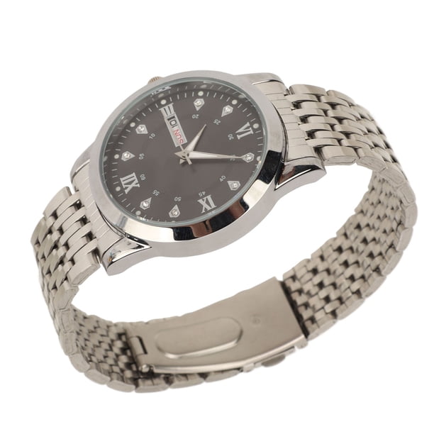 Reloj de Negocios de Vestir de Moda Luminoso de Lujo Casual Impermeable de Cuarzo para Hombre con Correa de Reloj de aleación Fecha del Día Pantalla de Calendario Doble ANGGREK Otros