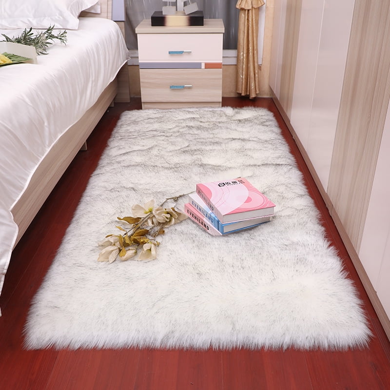 Luxury Fluffy Area Rugs Furry Rug for Bedroom Faux Fur Sheepskin