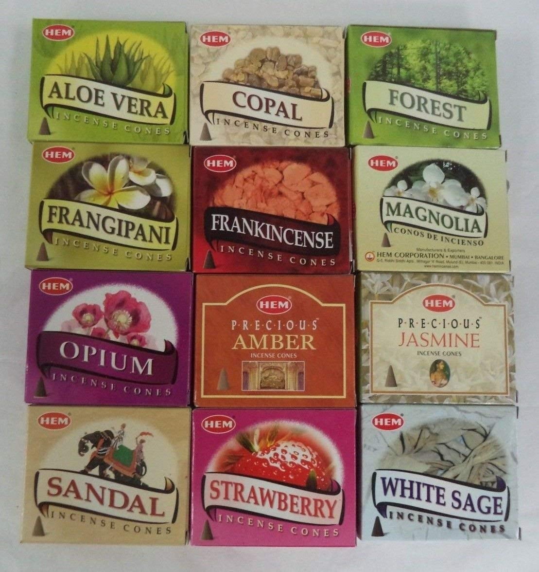 12 Assorted Boxes of Hem Incense Cones Best Sellers Set #2 12 X 10 120 Tota... for sale online 