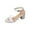 White, variant on Womens Court Shoes Mid Heel Chunky Dress Sandals Open Toe Ankle Strap Heel Fashion Wedding Party Comfort Dress Sandals Shoes White 6