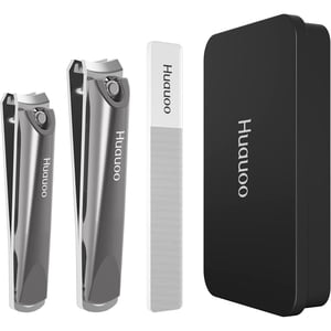 Huauoo 3-Piece Stainless Steel Nail Clipper Set