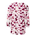 thumbnail image 5 of Penkiiy Chemises de la Saint-Valentin pour Femmes Décontractées Manches 3/4 Col Rond Blouses Imprimé Mignon Tuniques Tops 2025 TG Multicolore, 5 of 5