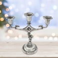 thumbnail image 4 of Candelabro católico de centro de mesa, decoración retro, candelabro de metal. 3-vela, 4 of 9