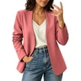 thumbnail image 6 of Paiwinds Women's Blazer Jackets Casual Open Front Collarless Long Sleeve with Decorative Buttons Oversized Relaxed Fit Outerwear, 6 of 9