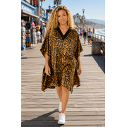 Up2date Fashion's Women's Satin Short Caftan/Kaftan, One Size Silky Loungewear Mumu, Style CShort-64