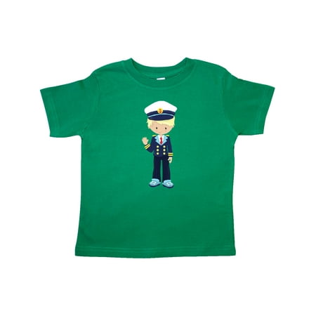 

Inktastic Cute Boy Boat Captain Skipper Blond Hair Gift Toddler Boy Girl T-Shirt