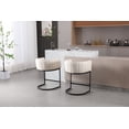 thumbnail image 4 of Dayalane 24.5" Modern Counter Height Bar Stool Set of 2, Linen Upholstered Bar Stool with Curved Backrest and Black Metal Frame, Comfy Barrel Stools Kitchen Island Stool for Bar Restaurant, Beige, 4 of 8
