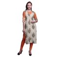 thumbnail image 1 of Bimba Rayon Slub Indian Printed Straight Kurta 3/4 Sleeve Tunic Dress For Women, 1 of 6