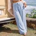 thumbnail image 5 of BUIGTTKLOP Womens Pants Casual Drawstring Elastic Waist Lounge Pants Striped Wide Leg Pants with Pockets, 5 of 6