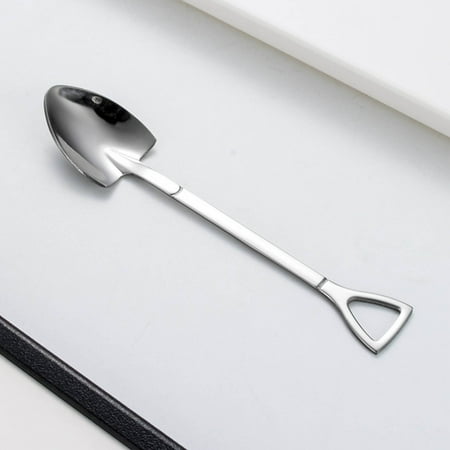

Egmy Creative Stainless Steel Shovel Coffee Mixing Bar Dessert fork Watermelon Spoon Silver One Size