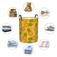thumbnail image 6 of ZNDUO Round Laundry Basket, Waterproof Collapsible Laundry Baskets with Handles, Medium Size - Yellow Cartoon Pineapple Pattern, 6 of 8
