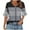 Gray-Shirts, variant on Jsaierl 3/4 Sleeve Womens Tops Plus Size V Neck Shirts Ruffle Trim Fashion Striped Petite Blouses Flowy Loose Fit Tunic Top S-2XL