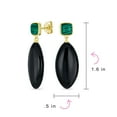 thumbnail image 4 of Bling Jewelry Womens Unique  Dangle Gemstone Earrings with Malachite & Onyx in Gold Plated, 4 of 4