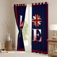 thumbnail image 3 of Manfei The Union Flag Kitchen Curtains,Love Print Black Out Curtains Pack of 2 (42x63 Each),Navy Blue Red, 3 of 7