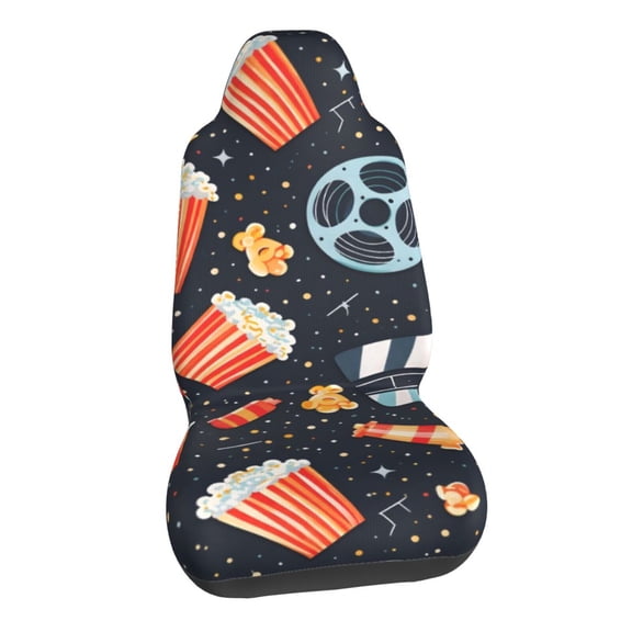Movie Theater Popcorn Theme Car Seat Covers Stretch Car Seat Protectors Universal Fit