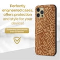 thumbnail image 2 of Case Yard Wooden Case Outside Soft TPU Silicone Slim Fit Shockproof Wood Phone Cover for Girls Boys Men and Women Supports Wireless Charging African Pattern Design case for iPhone-12-Pro-Max, 2 of 7