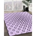thumbnail image 3 of Ahgly Company Machine Washable Indoor Round Transitional Purple Flower Purple Area Rugs, 3' Round, 3 of 7