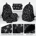thumbnail image 2 of 3 PCS Black School Bow Backpack Womens Bookbag, Heavy Duty Hers Backpack Schoolbag Bookbag, 2 of 7