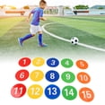 thumbnail image 3 of Marqueurs de Taches 1 à 15, Visibilité Optimale Réutilisables PVC 9.1 Po 5 Couleurs Vives Marqueurs de Taches Rondes Colorées pour Exercices, 3 of 8