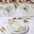 thumbnail image 3 of Retro Grey Cloth Napkins, Farmhouse Buffalo Plaid Vintage Beige Washable and Reusable Dinner Napkins Set of 2, Table Napkin for Kitchen Party Birthday Wedding Hotel Housewarming 20"x20", 3 of 9