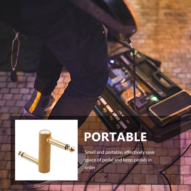 FOMIYES Adaptador Para Pedal De Guitarra 6.35 Mm Dorado Conexión Estable Sin Enredos
