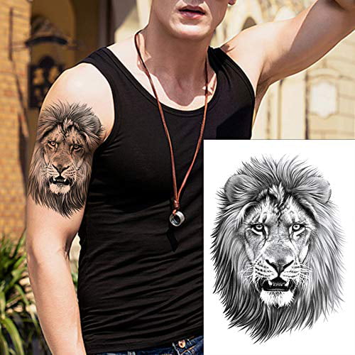 1pc Lion Men Waterproof Temporary Tattoos Fake Stickers Arm Hand Cool Art  Black Transfer Clock  Temporary Tattoos  AliExpress