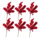 thumbnail image 1 of Paquete de 6 púas navideñas con purpurina en aerosol con hojas de flores artificiales y frutas para decoración navideña y decoración del hogar, 1 of 5