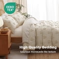 thumbnail image 3 of 3 Pieces Tufted Heart Dot Beige Queen Comforter Set Boho Ultra Soft Jacquard Lightweight Comforter Shabby Chic Washed Microfiber Bedding Set, 3 of 6