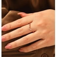 thumbnail image 5 of vylahjewellery Dainty Round Moissanite V Shape Engagement Ring Baguette Diamond Mother's Day Ring 10K Vermeil Rose Gold Chevron Wedding Band for Her, 5 of 7