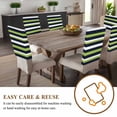 thumbnail image 4 of Green and Dark Blue Stripe Minimalist Abstract Striped Chair Covers Set of 6 Chair Back Covers Stretch Removable Washable Chairs Slipcovers Chair Protector for Dining Room Kitchen Party Decor, 4 of 5