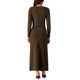 thumbnail image 3 of Conjunto de vestido de dos piezas para mujer INSPIRE CHIC, vestido de manga larga con frente retorcido, vestido A-line, M marrón oscuro, 3 of 5