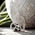 thumbnail image 4 of KIJ Engraved "I Love You Forever" Panda Heart Pendant Necklace, 925 Sterling Silver with Pave Simulated Diamonds Valentine's Day Gift for Women, 4 of 11
