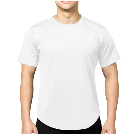 fatyb Men's Short Sleeve Workout Tshirts Casual Crew Neck Tee Tops Activewear Mens Gym Sports Shirts
