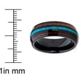 thumbnail image 4 of Unisex Tungsten Titanium Steel Ring With Three Grooves And Turquoise Inlaid Band Rings For Men And Women Black, 4 of 5